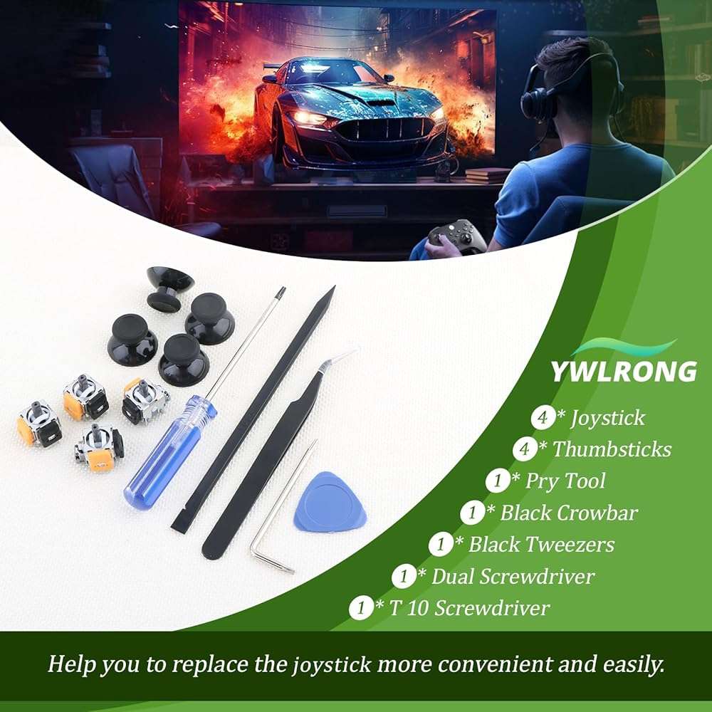 4Pack Joysticks for Xbox Series S/X Hall Effect Joystick Replacement for Xbox Series S/X 3D Analog Sensor Module Thumb Stick Controller Accessories Parts with Repair Tools - Image 7