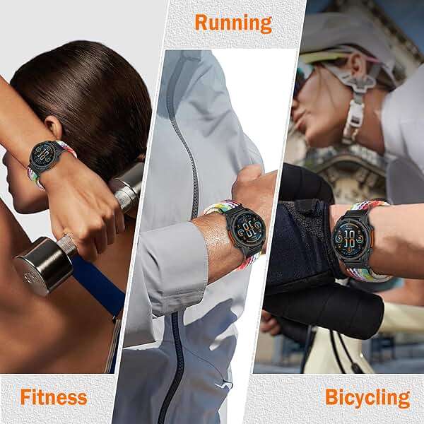Nylon Braided Watch Band for Garmin Quatix 8/Tactix 8 / Fenix 8 Pro/Fenix 8 (51 mm)/Fenix 7X Pro Solar/7X Pro/7X Solar, Secure Parachute-Style Buckle Strap for Garmin QuickFit 26mm, Rainbow - Image 5