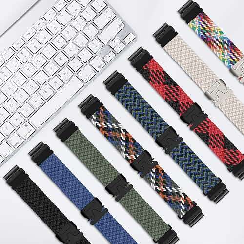 Nylon Braided Watch Band for Garmin Quatix 8/Tactix 8 / Fenix 8 Pro/Fenix 8 (51 mm)/Fenix 7X Pro Solar/7X Pro/7X Solar, Secure Parachute-Style Buckle Strap for Garmin QuickFit 26mm, Rainbow - Image 6