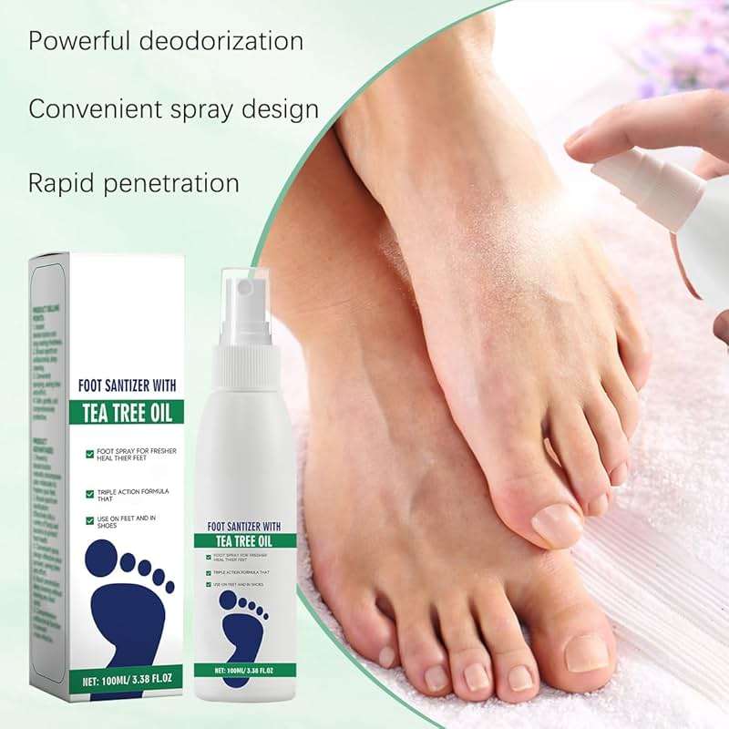 2pcs Foot Spray with Tea Tree Oil, Tea Tree Oil Foot Spray, Foot & Shoe Freshness, Clear Foot Sanitizer Spray, Quick-Drying and Travel-Friendly, 100ml/3.38fl.oz - Image 2