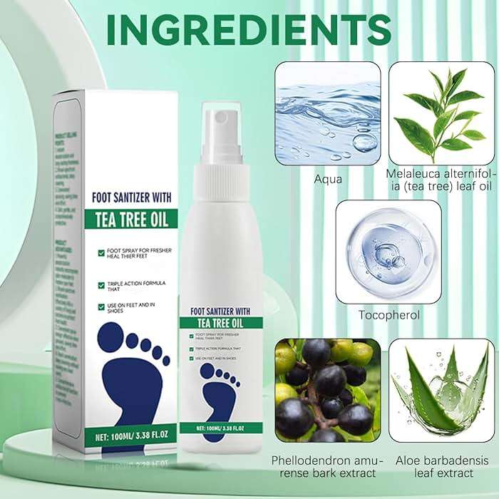 2pcs Foot Spray with Tea Tree Oil, Tea Tree Oil Foot Spray, Foot & Shoe Freshness, Clear Foot Sanitizer Spray, Quick-Drying and Travel-Friendly, 100ml/3.38fl.oz - Image 3