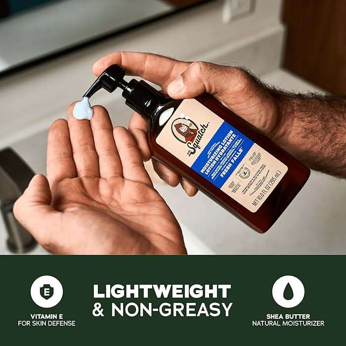 Dr. Squatch Natural Hand and Body Lotion for Men - Made with Shea Butter, Coconut Oil, Vitamin E for 24-Hr Moisturization - Pine Tar, Fresh Falls, Coconut Castaway & Cool Fresh Aloe (10 fl oz, 4-Pack) - Image 2