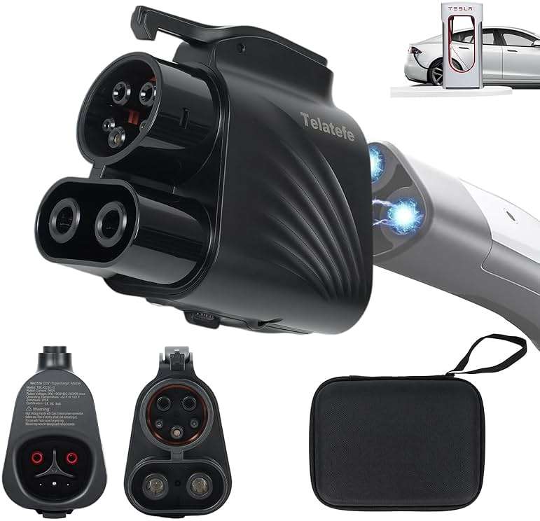 NACS to CCS1 Adapter for Tesla Supercharger - 250KW Max DC 500A 1000V, Compatible with Ford GM Hyundai Kia Rivian EVs,V3/V4 Charging Station Accessory, EV Car Charger Accessories - Image 1