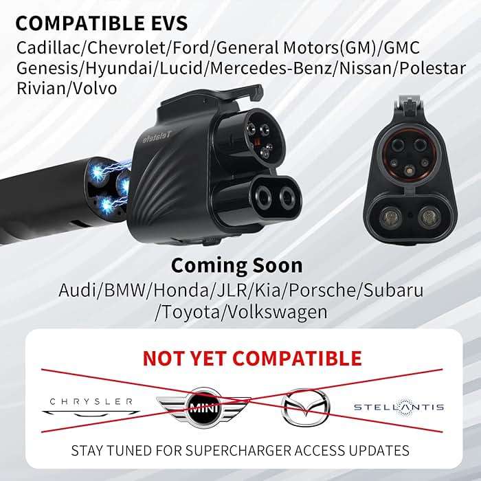 NACS to CCS1 Adapter for Tesla Supercharger - 250KW Max DC 500A 1000V, Compatible with Ford GM Hyundai Kia Rivian EVs,V3/V4 Charging Station Accessory, EV Car Charger Accessories - Image 4