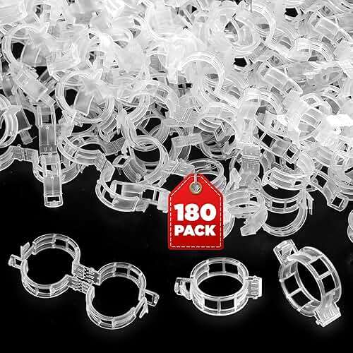 180 Pcs Plant Support Clips, Clear Plastic Trellis Clips, Garden Clips, Vegetable Clips, Vine Tomato Clips for Plants Support, Plant Clips for Climbing Plants to Grow Upright & Healthier - RamPro - Image 3