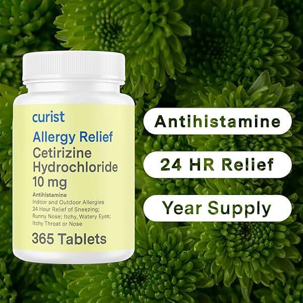 Curist Cetirizine Hydrochloride 10mg Tablet (365 Count) Effective Allergy Medicine with 24 Hour Relief of Runny Nose, Sneezing Relief, Itchy Throat Relief, & Runny Eyes - Antihistamines for Adults - Image 3