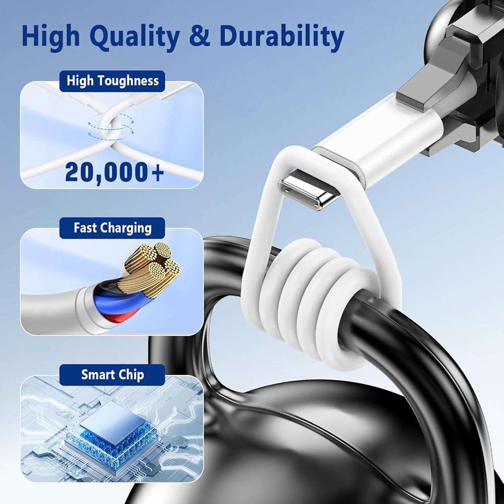 USB C to Lightning Cable 3FT [Apple MFi Certified] iPhone Fast Charger Type C to Lightning Cable for iPhone 14 13 12 11 Pro Max Xr Xs 8 7 6 Plus SE (2Pack) - Image 5