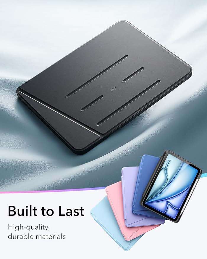 ESR for iPad Air 11 Inch Case M4/M3/M2 (2026/2025/2024), iPad Air 5th/4th Gen Case (2022/2020), Vertical Stand Cover with Pencil Holder, Ultra-Stable Cover, Multi Stand Angles, Flip Series, Black - Image 9