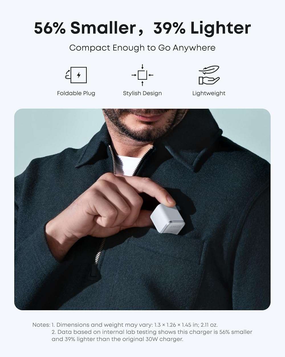 Anker iPhone Charger Fast Charging, 45W Type C Charger with 6 FT Fast Charging Cable, Compact and Foldable Plug USB C Charger Block for iPhone 17 Series, MacBook, Pixel 9, iPad and More - Image 5