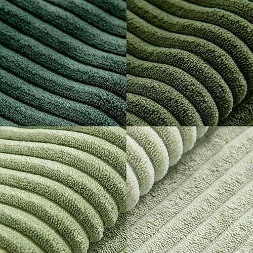 MIULEE Spring Green Decorative Throw Pillow Covers 18x18 Inch Set of 4 Boho Farmhouse Cushion Covers Mordern Nordic Pillow Cases Soft Corduroy Gradient Home Decor for Couch Sofa Living Room Bed - Image 7