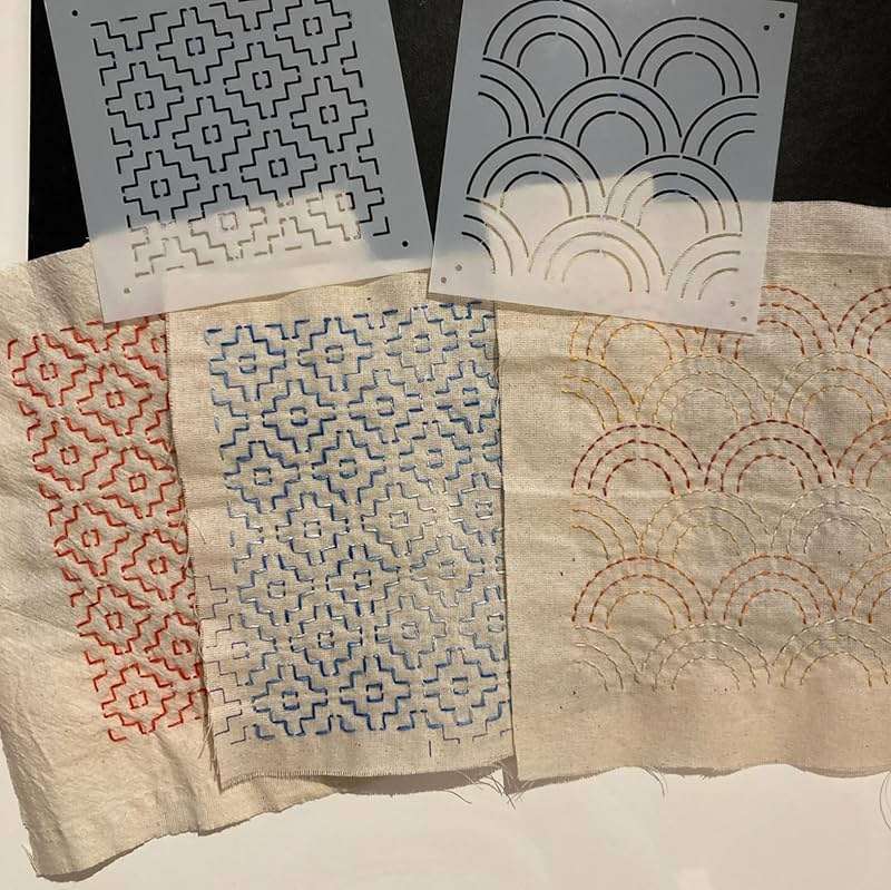 Sashiko Stencil Geometric Sashiko Pattern Template 4.7inch Drawing Line Quilting Stencils for Sewing Hand Quilting Embroidery - Image 5