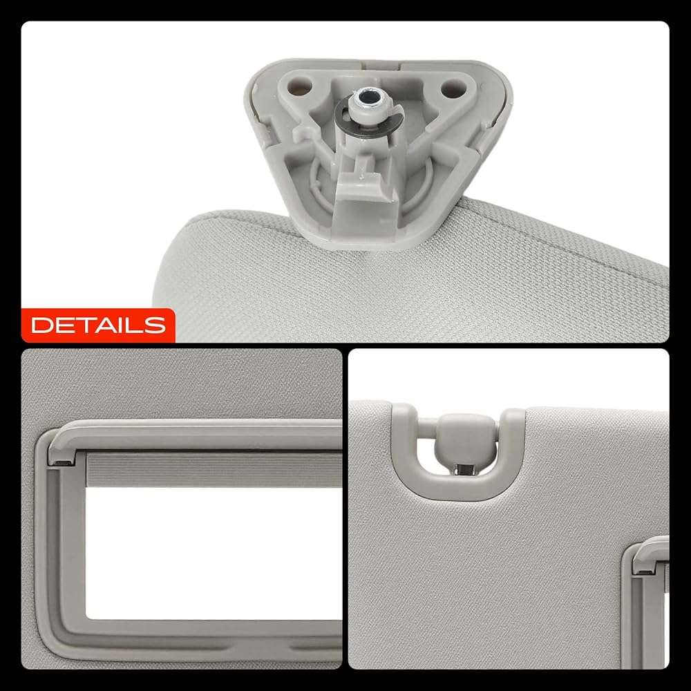 A-Premium Passenger Right Side Sun Visor Compatible with Nissan Sentra 2013 2014 2015 2016 2017 2018 2019, with Vanity Mirror, with Sliding Sun Sisor Sxtension, Gray - Replaces 964003SG8A, 96400-3SG8A - Image 9