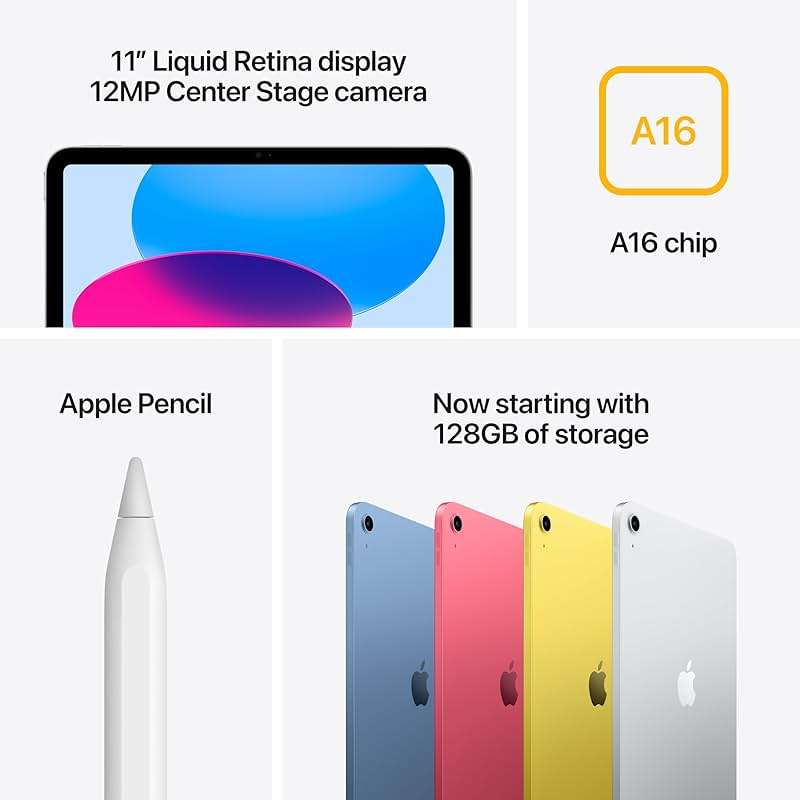 Apple iPad 11-inch: A16 chip, 11-inch Model, Liquid Retina Display, 128GB, Wi-Fi 6, 12MP Front/12MP Back Camera, Touch ID, All-Day Battery Life — Pink - Image 6