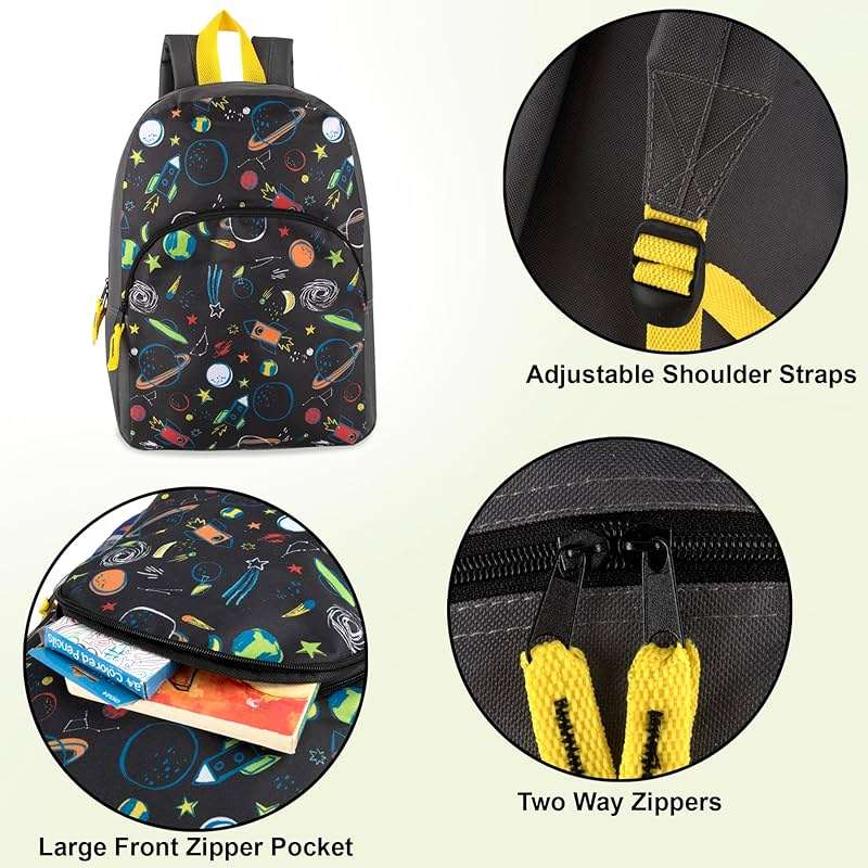 Trail maker 15 Inch Kids Backpacks for Boys & Girls | Preschool, Kindergarten, Elementary School Backpacks with Adjustable, Padded Straps (Stellar Space) - Image 3