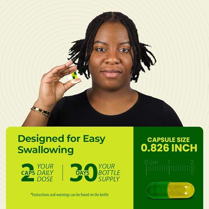 Rooted Strength Hair Growth Vitamins – Hair Vitamins for Black Women & Men with DHT Blocker & Collagen, Advanced Biotin for Hair Growth Women, 60 Capsules, 1-Month Supply, for Thicker, Stronger Hair - Image 6