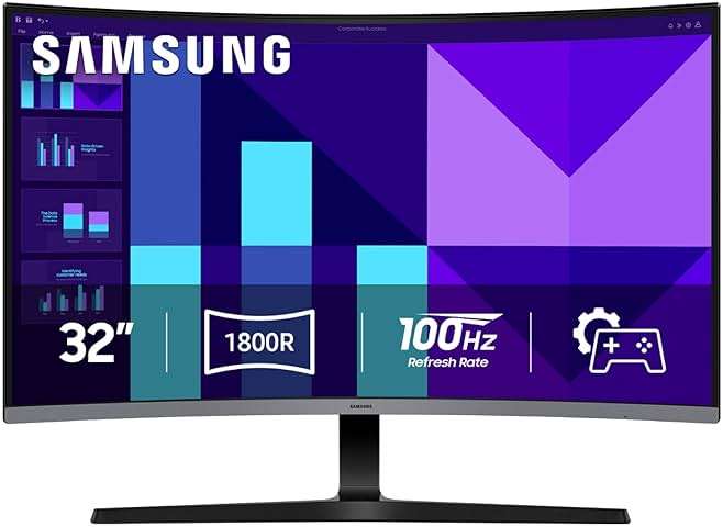 Samsung 32-inch S3 (S39GD) FHD 100Hz Curved Monitor, Game Mode, Eye Saver Mode, Multiple Connectivity with HDMI Port, Built-In Speakers, LS32D396GANXZA, 2025 - Image 1