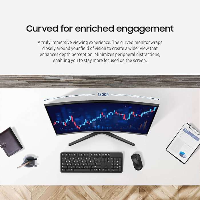 Samsung 32-inch S3 (S39GD) FHD 100Hz Curved Monitor, Game Mode, Eye Saver Mode, Multiple Connectivity with HDMI Port, Built-In Speakers, LS32D396GANXZA, 2025 - Image 5