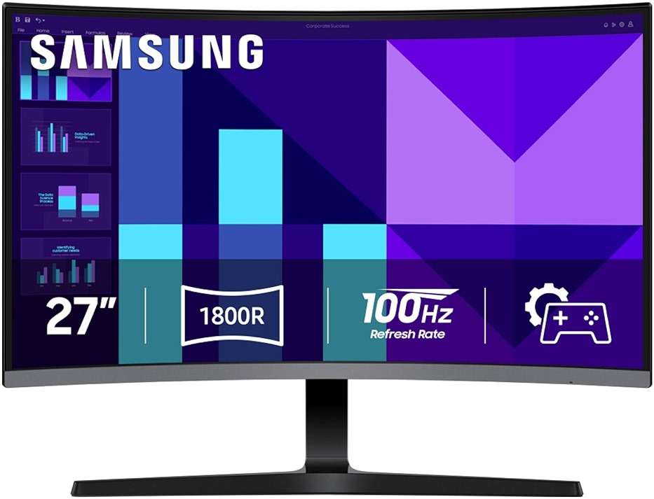 Samsung 27-inch S3 (S39GD) FHD 100Hz Curved Monitor, Game Mode, Eye Saver Mode, Multiple Connectivity with HDMI Port, Built-in Speakers, LS27D396GANXZA, 2025 - Image 1