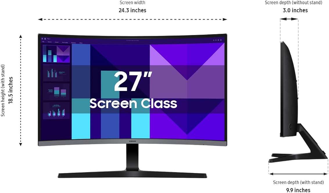Samsung 27-inch S3 (S39GD) FHD 100Hz Curved Monitor, Game Mode, Eye Saver Mode, Multiple Connectivity with HDMI Port, Built-in Speakers, LS27D396GANXZA, 2025 - Image 3