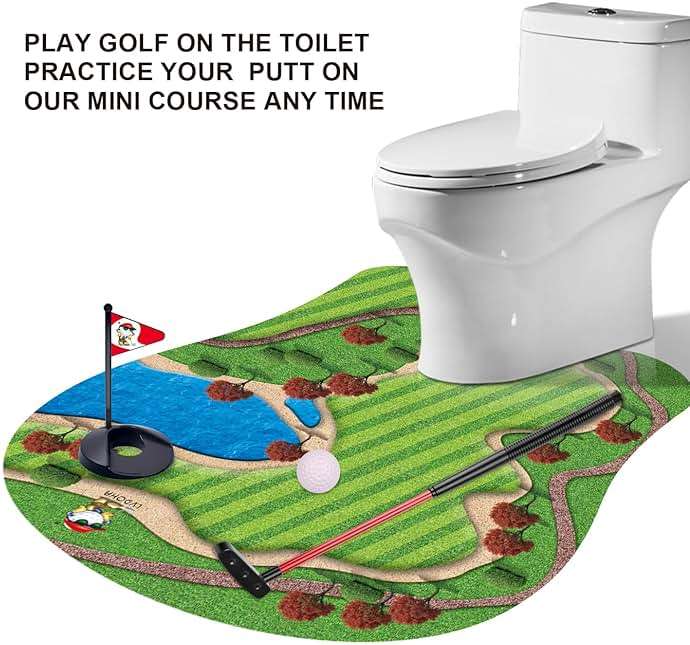 GOODLYSPORTS Toilet Golf, Mini Golf Game - Gag Gifts Funny Adult - Dad Gifts from Daughter, Funny Gift for Men, Adults, Boyfriend, Golfers, Birthday, Christmas - White Elephant Gifts for Adults - Image 3