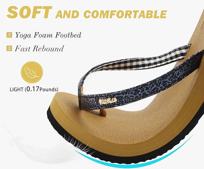 KuaiLu Womens Arch Support Flip Flops Comfortable Yoga Mat Slip on Summer Beach Walking Thong Cushion Sandals - Image 3