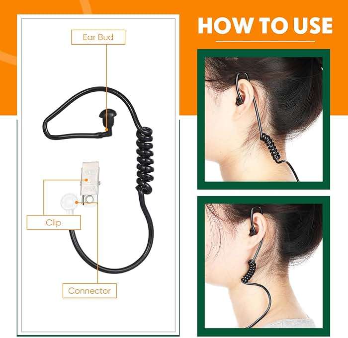 Konohan 15 Pack Security Ear Headset Agent Earpiece Halloween Costume Prop Fake Headset Headphones Cosplay Toy for Kids(Black) - Image 2
