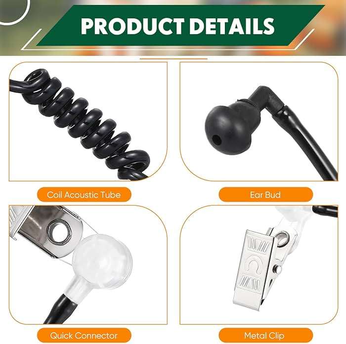 Konohan 15 Pack Security Ear Headset Agent Earpiece Halloween Costume Prop Fake Headset Headphones Cosplay Toy for Kids(Black) - Image 3