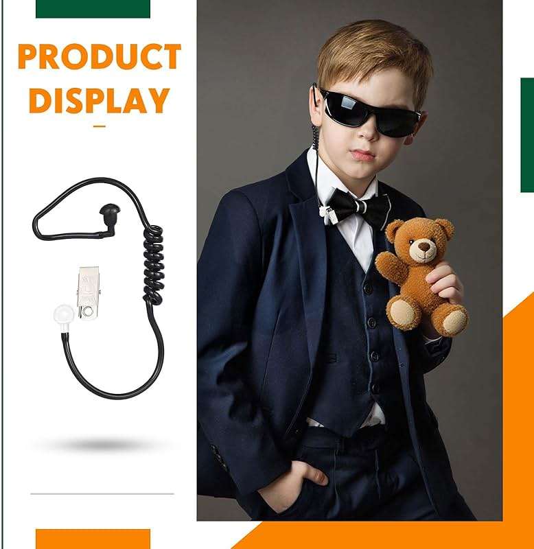 Konohan 15 Pack Security Ear Headset Agent Earpiece Halloween Costume Prop Fake Headset Headphones Cosplay Toy for Kids(Black) - Image 4
