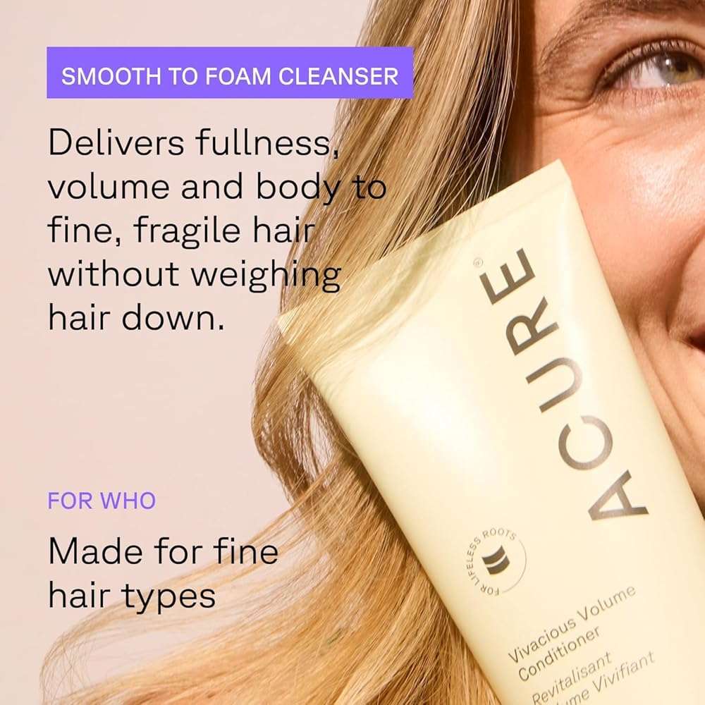 Acure Vivacious Volume Shampoo and Conditioner Set - Thickening & Volumizing Hair Care for Thick, Full Locks, Boost for Thin, Fine Hair, Sulfate Free, Paraben Free, Vegan - 8 fl oz (Pack of 2) - Image 5