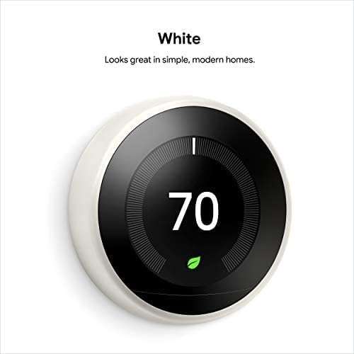 Google Nest Learning Thermostat - 3rd Gen - Programmable Smart Thermostat for Home - Compatible with Alexa (White) - Image 2