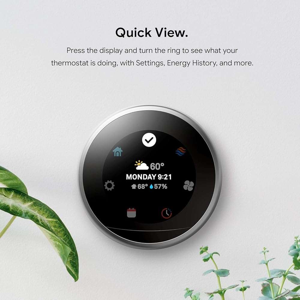 Google Nest Learning Thermostat - 3rd Gen - Programmable Smart Thermostat for Home - Compatible with Alexa (White) - Image 9