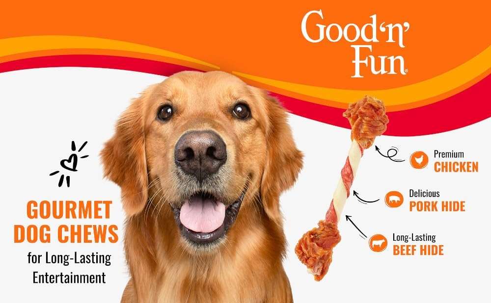 GOOD 'N' FUN Triple Flavor Double Pops Treats for Dogs, Long-Lasting Chews Made with Real Chicken, Beef Hide and Pork Hide, 12 oz - Image 6
