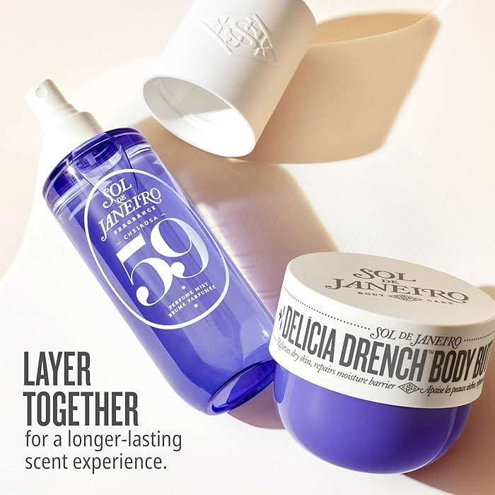 Sol de Janeiro Deeply Moisturizing Nighttime Body Care Routine for Dry Skin - Delicia Drench Shower Oil, Delicia Drench Body Butter, & Vanilla Cheirosa 59 Perfume Mist - Image 9