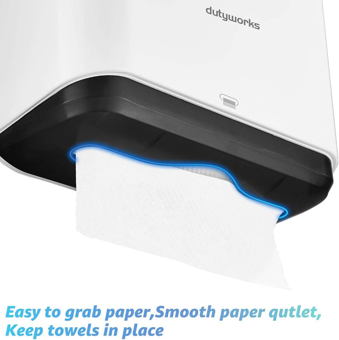 DUTYWORKS Paper Towel Dispenser Wall Mount, Multifold Paper Towel Holder Adhesive Hand Towel Dispenser for Bathroom Kitchen Commercial, White - Image 6