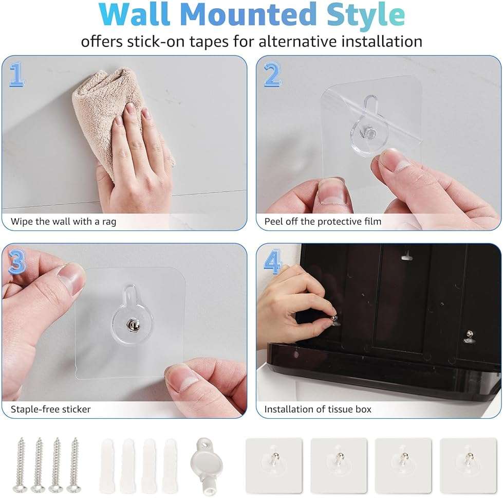 DUTYWORKS Paper Towel Dispenser Wall Mount, Multifold Paper Towel Holder Adhesive Hand Towel Dispenser for Bathroom Kitchen Commercial, White - Image 7
