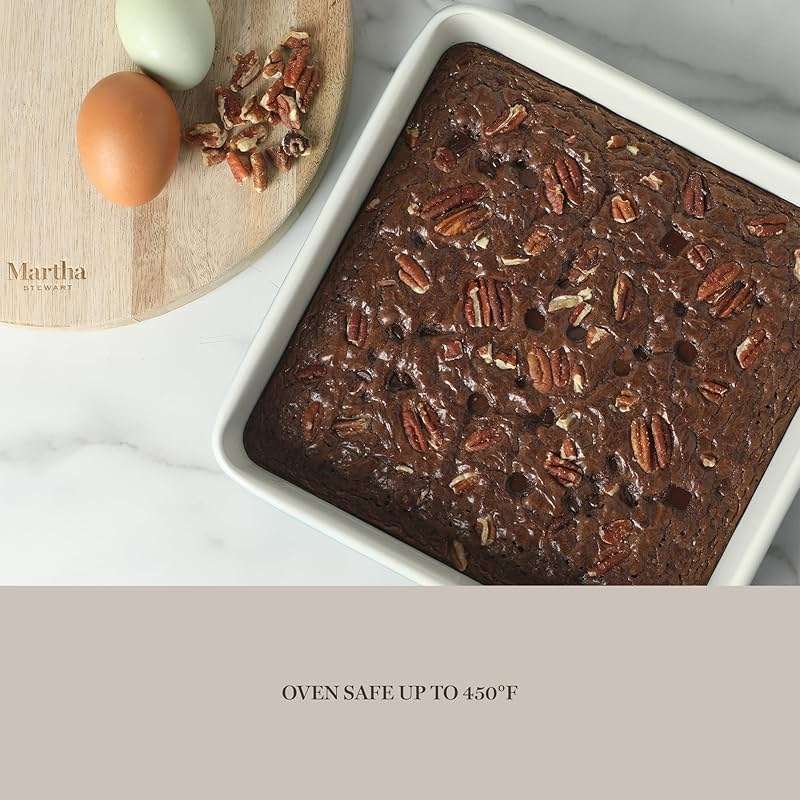 Martha Stewart Gallen 10 Piece Baking Pans Ceramic PFA Free Non Toxic Non Stick Bakeware Set - Linen White - Image 6