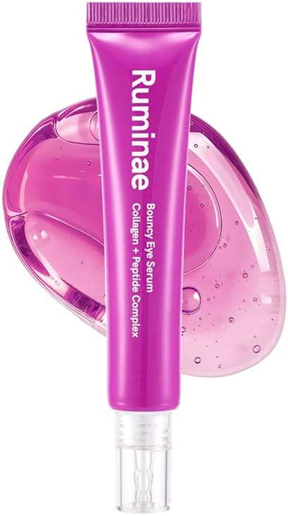 Ruminae Bouncy Eye Serum with 12 Peptides + Collagen, Cooling Jelly Texture for Puffy Eyes, Dark Circles & Hydration, Fragrance Free Korean Skincare, 30ml - Image 1