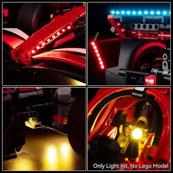 Kyglaring LED Light Kit Compatible with Lego 42207 Set, Lighting Accessories for Technic Ferrari SF-24 F1 Car, Lights Only (Model Not Included), Classic Version. - Image 4