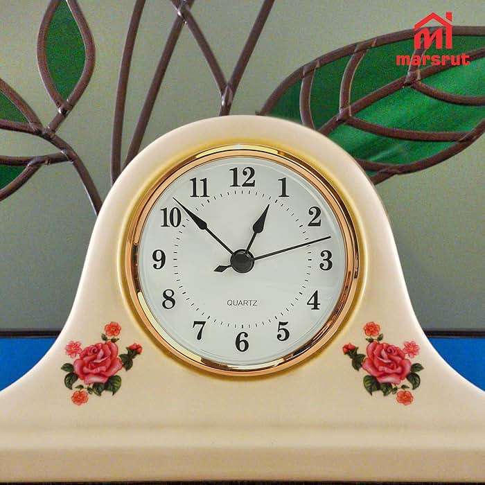 3-1/8 Inch (80 mm) Clock Inserts, Fit 3 Inch (76mm) Hole Diameter, Quartz Clock Movement Mounting Replacement, Retro Arabic Numeral, Gold Rim Skeleton Clock for Wall Bedroom Living Room Home Decor - Image 7