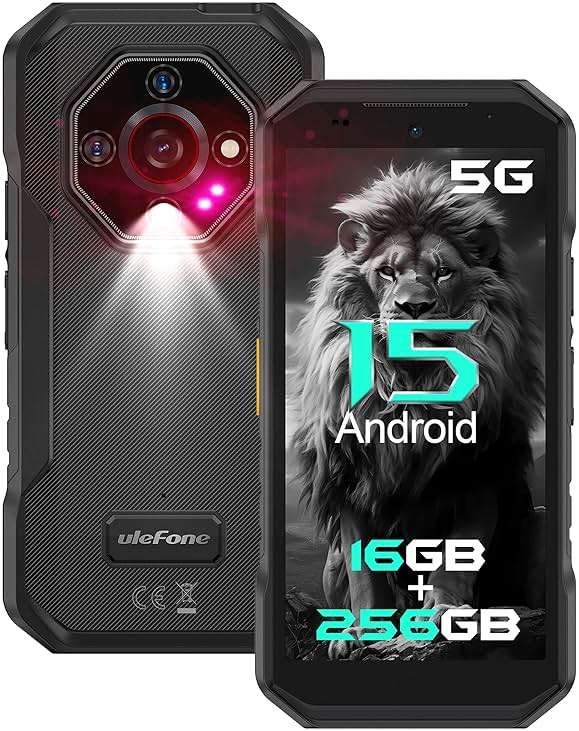 Ulefone Armor X32 Pro 5G Rugged Phone, MTK Dimensity 6300, 16+256GB, Android 15, Widevine L1, 64MP/25MP Night Vision, Dedicated Glare Flashlight, 5G WiFi Hotspot, 5.65” 90Hz, 5500mAh, NFC/GPS - Black - Image 1