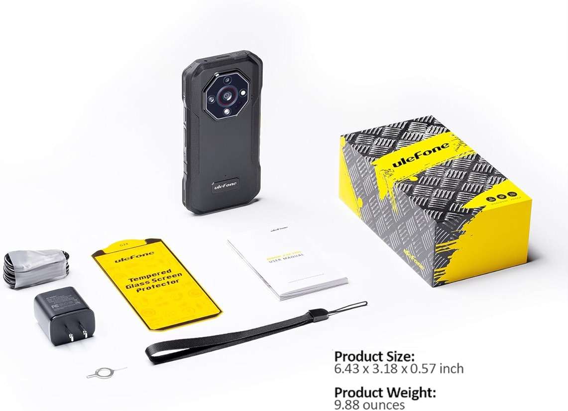Ulefone Armor X32 Pro 5G Rugged Phone, MTK Dimensity 6300, 16+256GB, Android 15, Widevine L1, 64MP/25MP Night Vision, Dedicated Glare Flashlight, 5G WiFi Hotspot, 5.65” 90Hz, 5500mAh, NFC/GPS - Black - Image 9