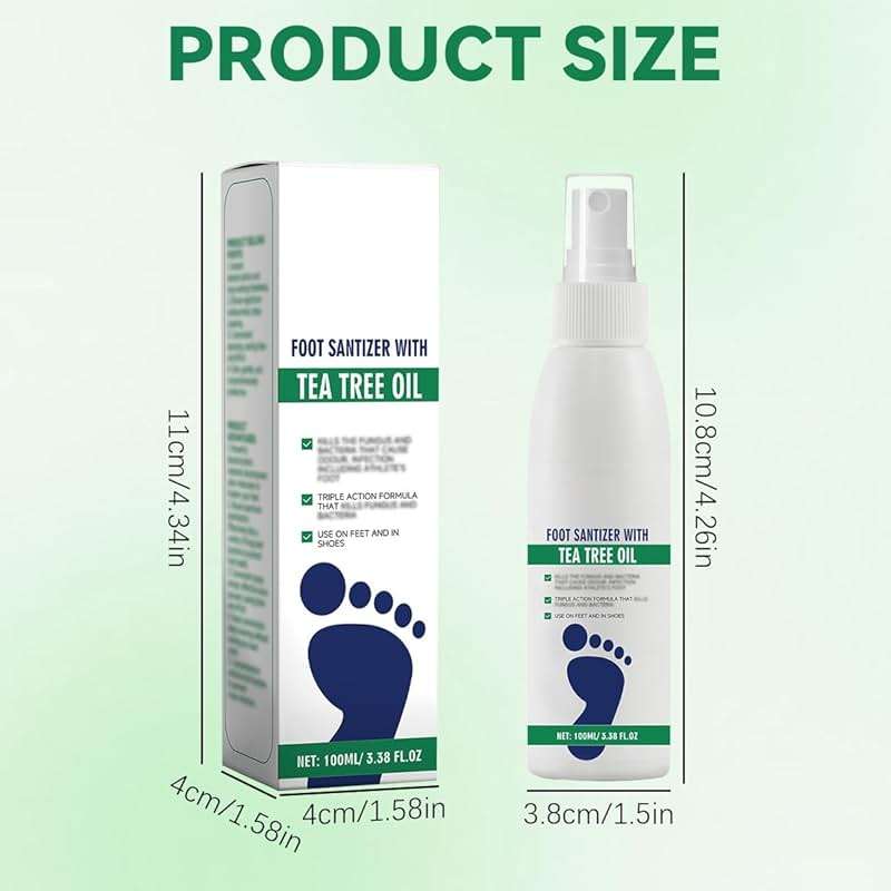 2Pcs Ximonth Foot Spray with Tea Tree Oil,Tea Tree Oil Feet Spray,TeaTree OilSpray for Foot (100ml/3.38fl.oz) - Image 3