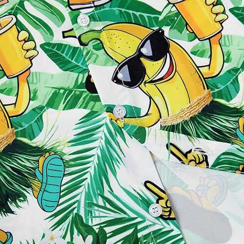 RAISEVERN Mens Hawaiian Shirt Casual Button Down Short Sleeve Tropical Beach Dress Shirt for Summer Holiday - Image 6