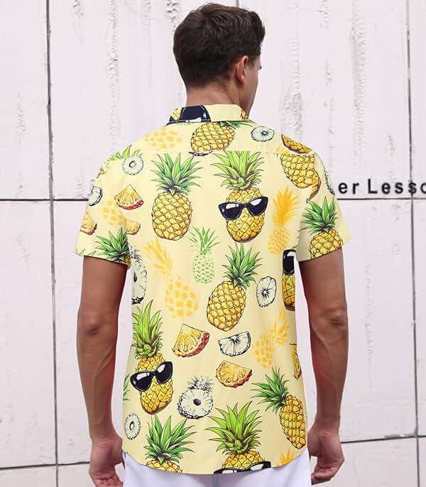 RAISEVERN Mens Hawaiian Shirt Casual Button Down Short Sleeve Tropical Beach Dress Shirt for Summer Holiday - Image 6