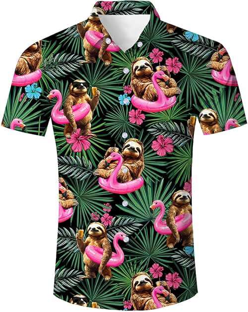 RAISEVERN Mens Hawaiian Shirt Casual Button Down Short Sleeve Tropical Beach Dress Shirt for Summer Holiday - Image 1