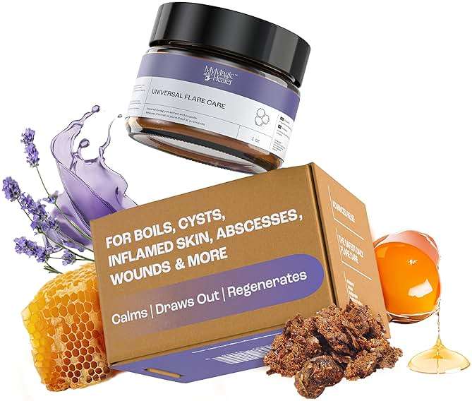 MyMagicHealer Universal Flare Care – Solution for Everyday Skin Flare-Ups | Drawing Salve for Boils & Cysts, Hidradenitis Suppurativa, Folliculitis | Irritated Skin and Chafing Relief 1 oz - Image 1