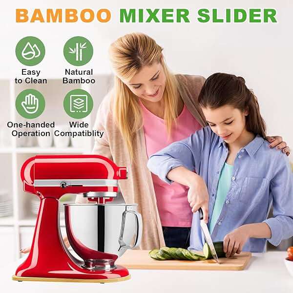 Bamboo Mixer Slider Mat for Kitchenaid 4.5-5 Qt Tilt Head Stand Mixer, Appliance Sliders For Kitchen Appliances Countertop, Kitchenaid Mixer Attachments for Stand Mixer, Mixer Moving Tray Attachments - Image 7