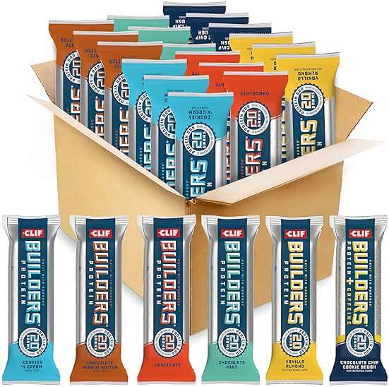 CLIF BUILDERS Protein Bars - 6-Flavor Variety Pack - 20g Plant Based Protein - Gluten Free - Non-GMO - Low Glycemic - No Artificial Sweeteners - 2.4 oz. (18 Count) - Image 1