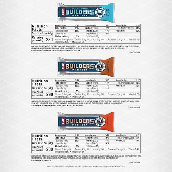 CLIF BUILDERS Protein Bars - 6-Flavor Variety Pack - 20g Plant Based Protein - Gluten Free - Non-GMO - Low Glycemic - No Artificial Sweeteners - 2.4 oz. (18 Count) - Image 5