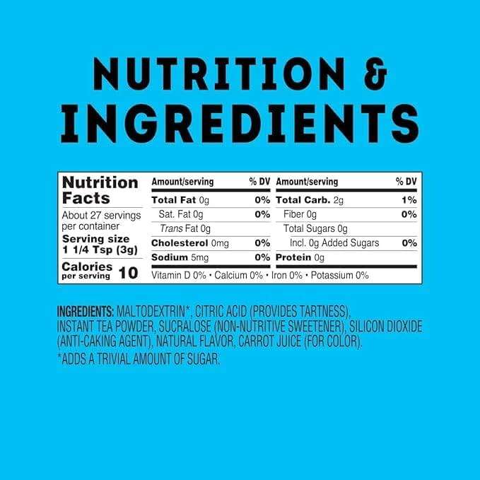 Lipton Zero Sugar Raspberry Iced Tea Mix 6-Pack - Instant Tea Powder Makes 60 Quarts Total, Sugar Free Black Tea with Natural Raspberry Flavor, Kosher Certified - Image 2